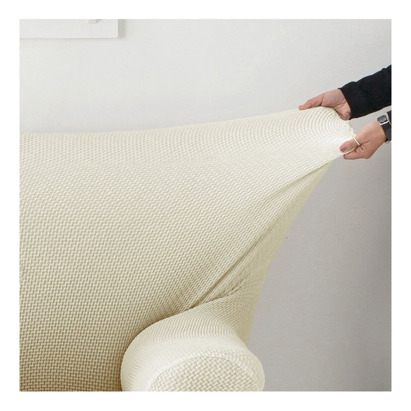 Capa bielástica para Sofá Cama com braços de madeira – Modelo Cora