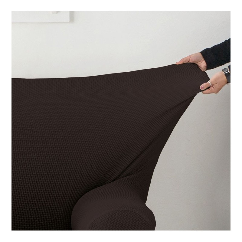 Funda bielástica para sofá cama nido con brazos de madera – Modelo Cora Funda bielástica para sofá cama nido con brazos de madera – Modelo Cora