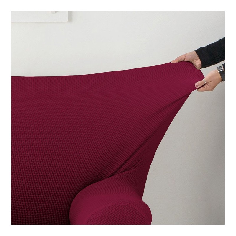 Capa bielástica para Sofá Cama com braços de madeira – Modelo Cora