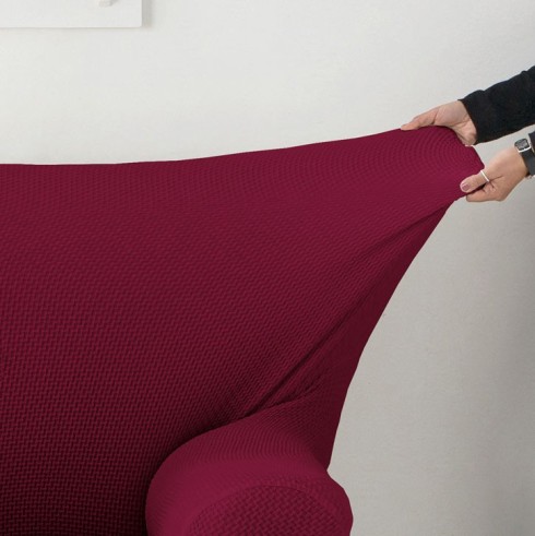 Capa bielástica para Sofá Cama com braços de madeira – Modelo Cora