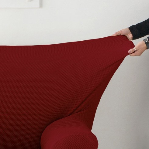 Capa bielástica para Sofá Cama com braços de madeira – Modelo Cora