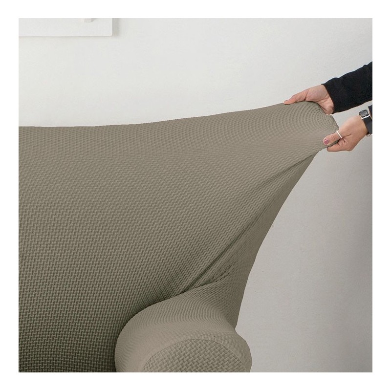 Capa bielástica para Sofá Cama com braços de madeira – Modelo Cora