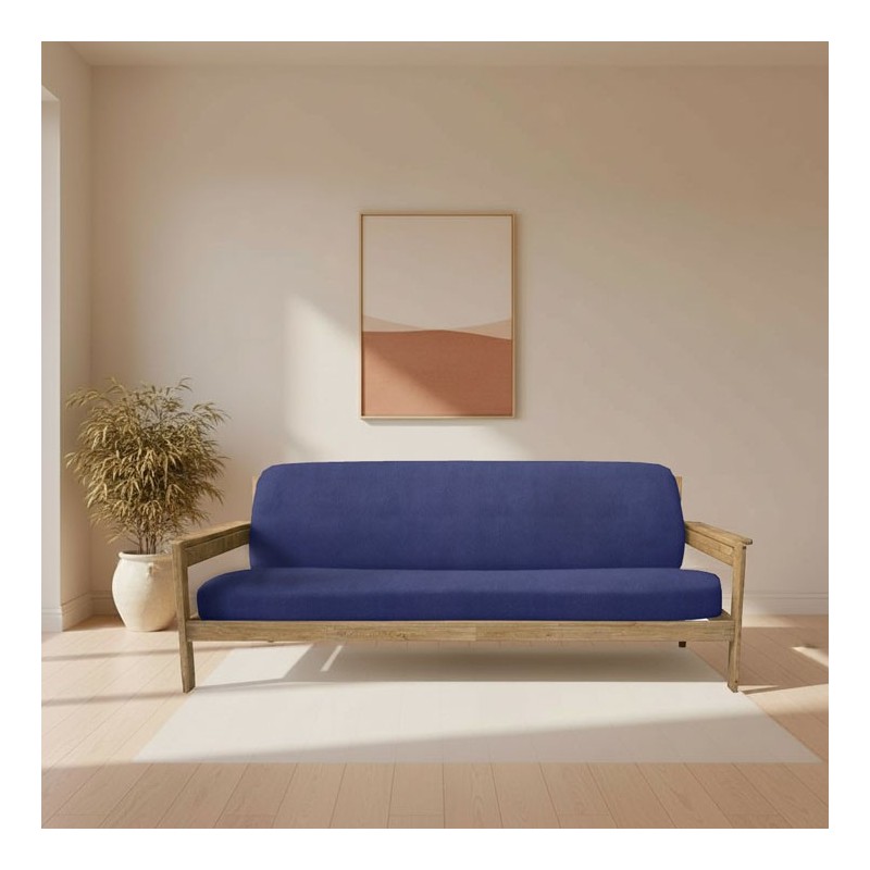 Funda elástica para sofá cama nido con brazos de madera – Modelo Ulises Funda elástica para sofá cama nido con brazos de madera – Modelo Ulises