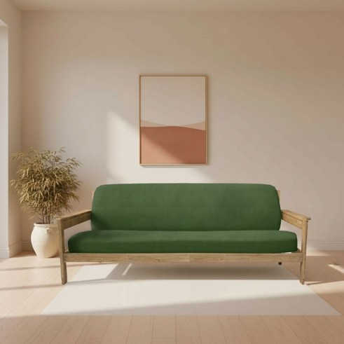 Funda elástica para sofá cama nido con brazos de madera – Modelo Ulises