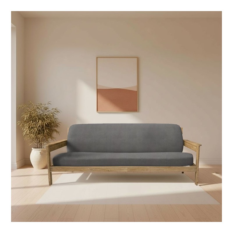 Funda elástica para sofá cama nido con brazos de madera – Modelo Ulises Funda elástica para sofá cama nido con brazos de madera – Modelo Ulises