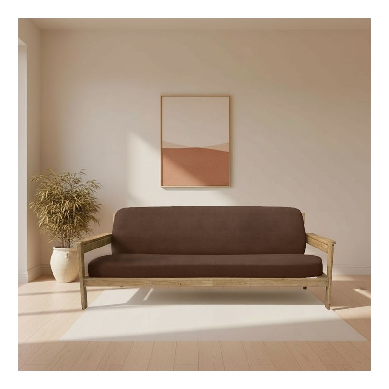 Funda elástica para sofá cama nido con brazos de madera – Modelo Ulises Funda elástica para sofá cama nido con brazos de madera – Modelo Ulises