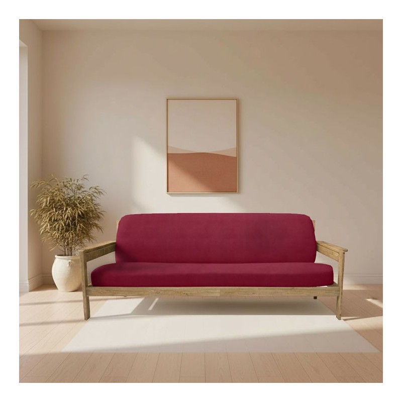 Funda elástica para sofá cama nido con brazos de madera – Modelo Ulises