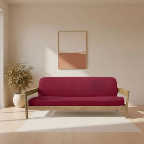 Funda elástica para sofá cama nido con brazos de madera – Modelo Ulises