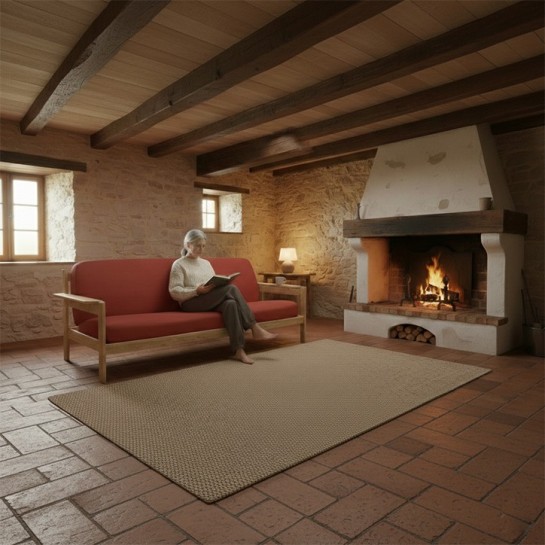 Funda elástica para sofá cama nido con brazos de madera – Modelo Ulises