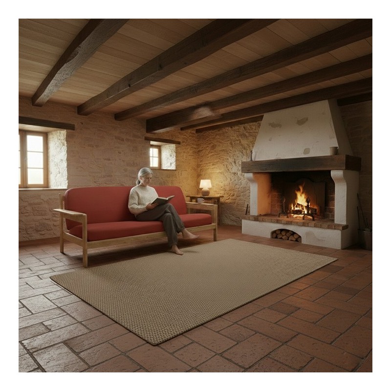 Funda elástica para sofá cama nido con brazos de madera – Modelo Ulises