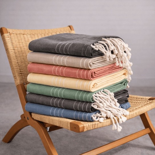 Plaid Foulard Multiusos para sofá y cama con flecos