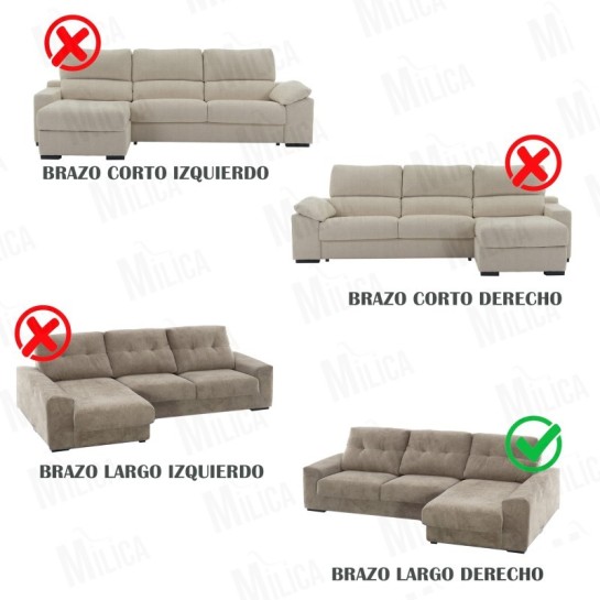 Capa bielástica Thor para Chaise Longue