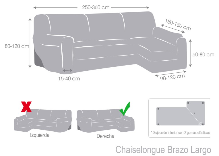 Capa multielástica Salsa para Chaise Longue