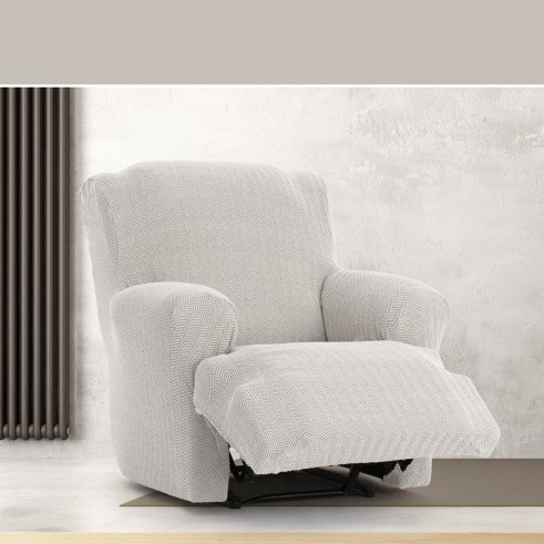 Capa Superelástica para Poltrona Relax com Pés Unidos Modelo Jaz – Proteção com Design Chevron