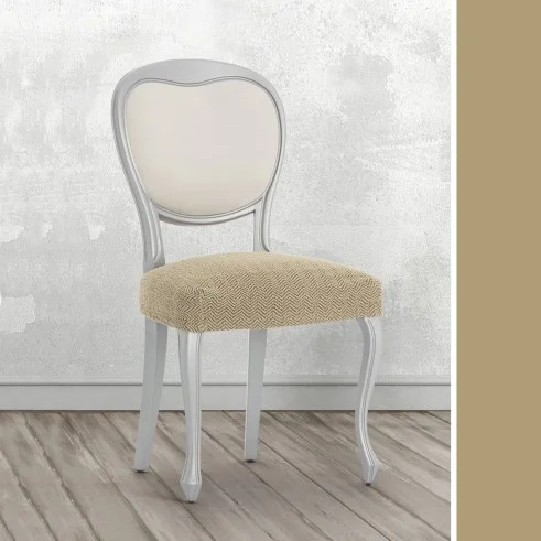 Pack de Capas Superelásticas com Encosto para Cadeira Modelo Jaz – Design Chevron para a Sala de Jantar