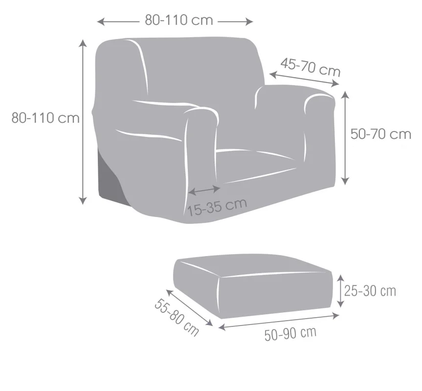 Capa bielástica de 2 peças para sofá modelo Dorian Capa bielástica de 2 peças para sofá modelo Dorian