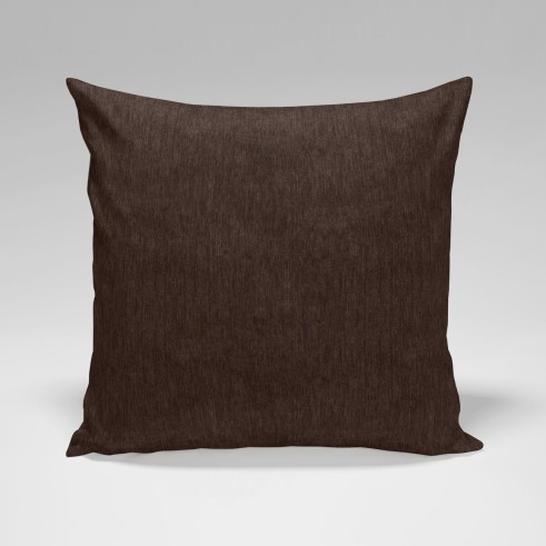 Capa castanha que acrescenta profundidade à decoração. Ideal para sofás em tons terra ou ambientes quentes.