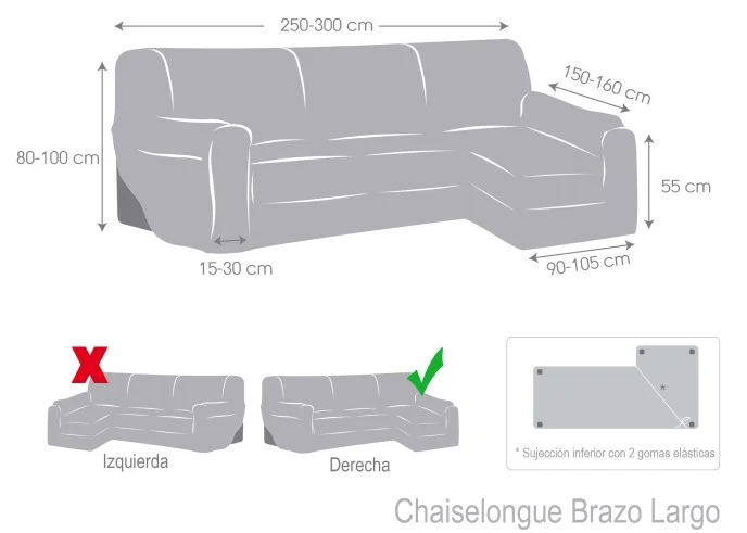 Capa elástica Troya para Chaise Longue | Ajuste Perfeito e Lavável