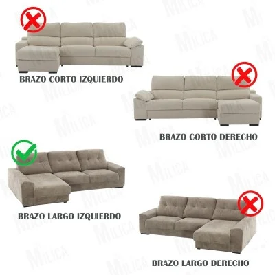 Capa elástica para chaise longue modelo Arion