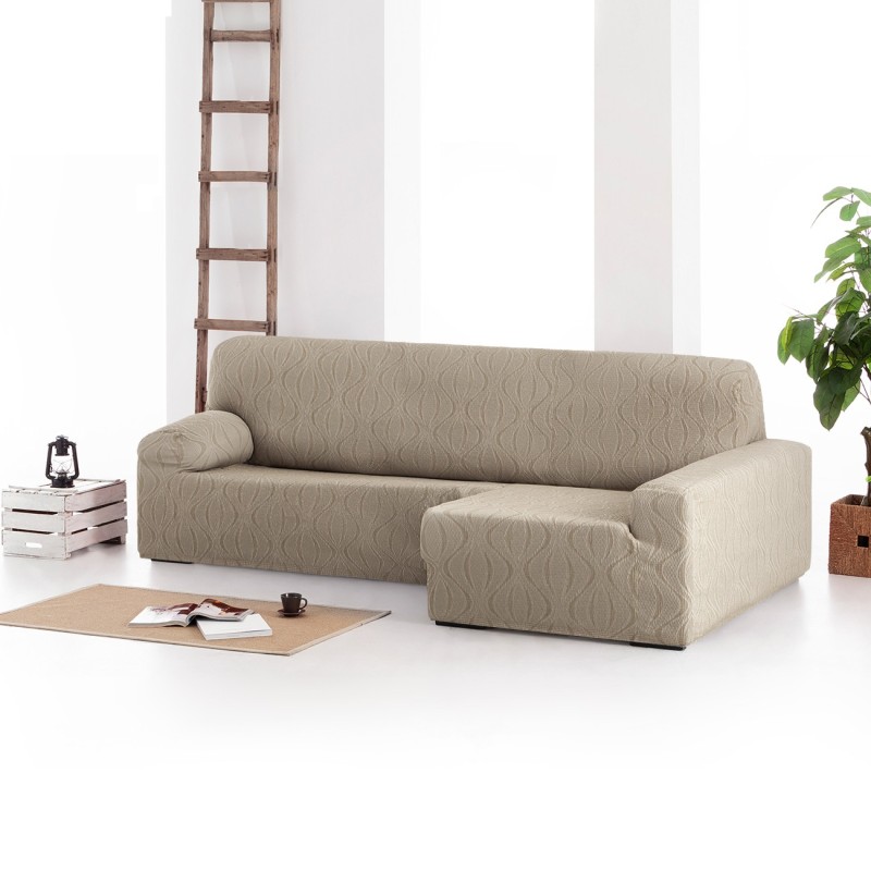 Capa elástica para chaise longue Iria | Estilo contemporâneo com ajuste sob medida Capa elástica para chaise longue Iria | Estilo contemporâneo com ajuste sob medida
